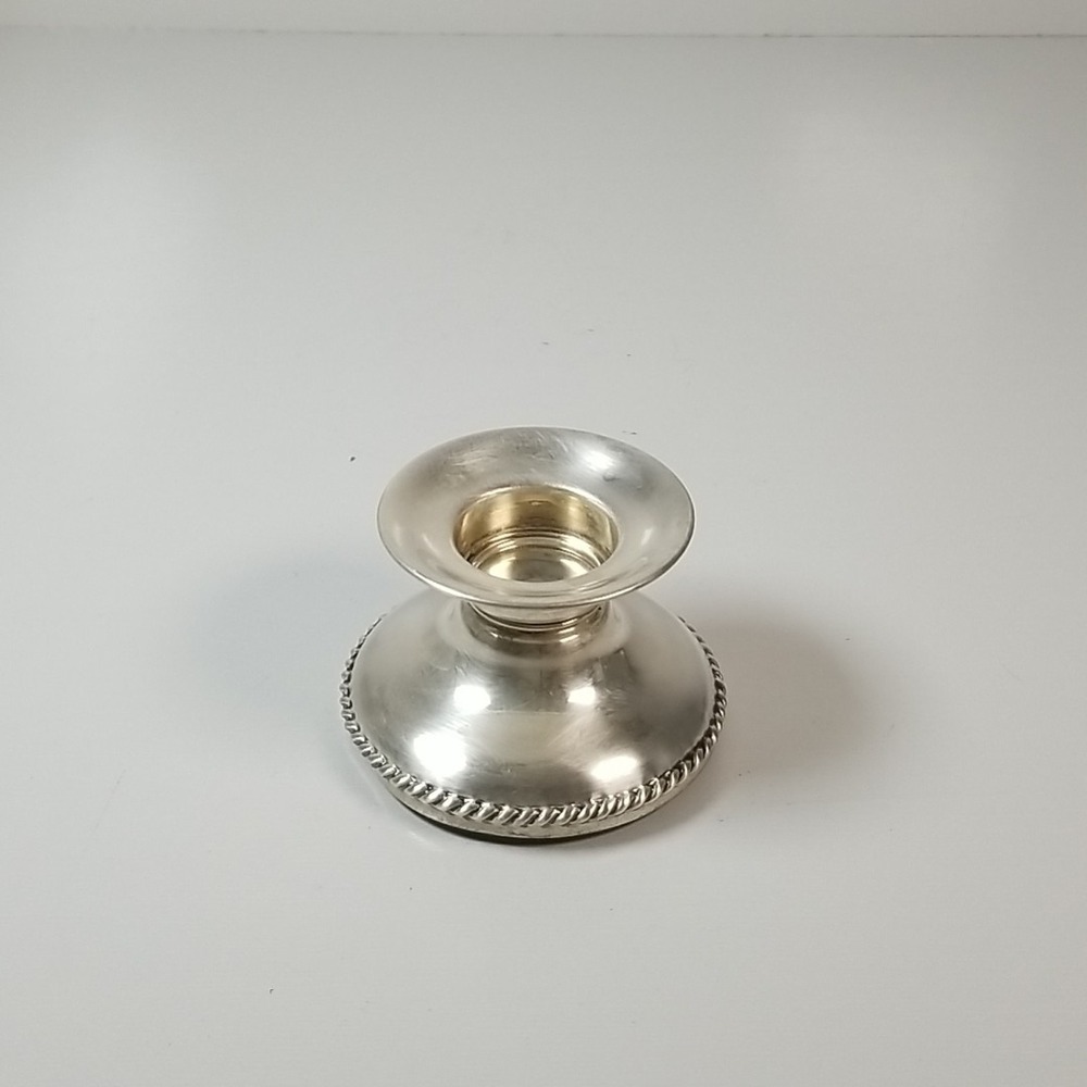 Vintage Weighted Silver Plate Candle Holder 2" Tall